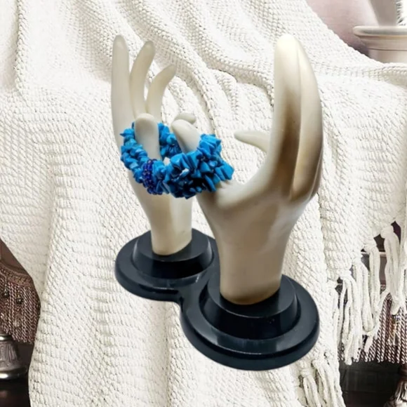 Genuine Turquoise Triple Layer Beaded Stretchy Bracelet - Picture 4 of 5